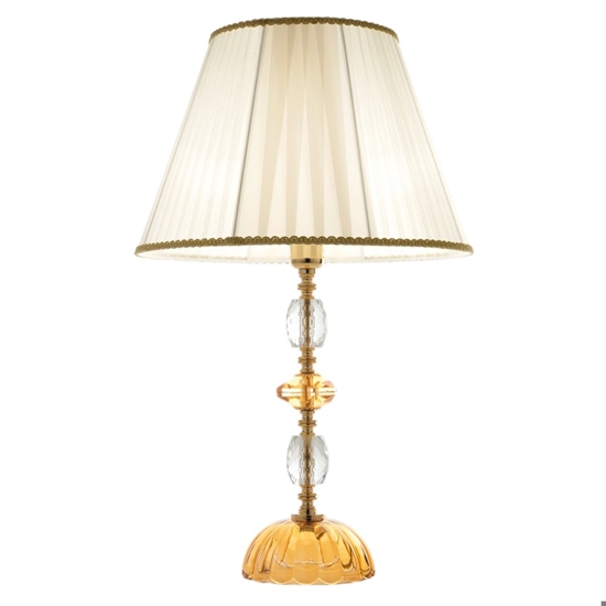 Ondaluce lampada da tavolo per salone classica vetro cristallo ambra