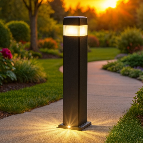 Lampione nero da giardino 80cm anti ruggine top light lodi