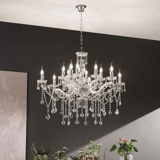 Ondaluce lp damasco lampadario 12 luci pendenti cristallo