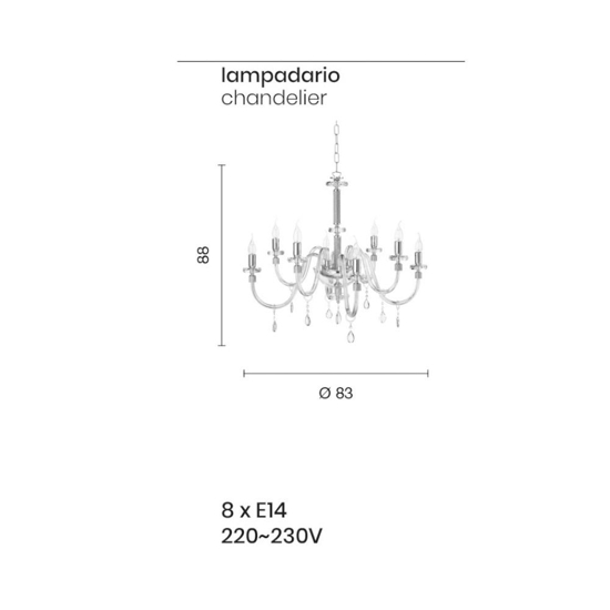 Ondaluce lp dido lampadario otto bracci cristallo blu ottanio