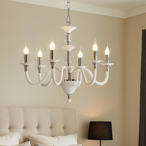 Lampadario per camera da letto classica lp gala ondaluce sei luci bianco