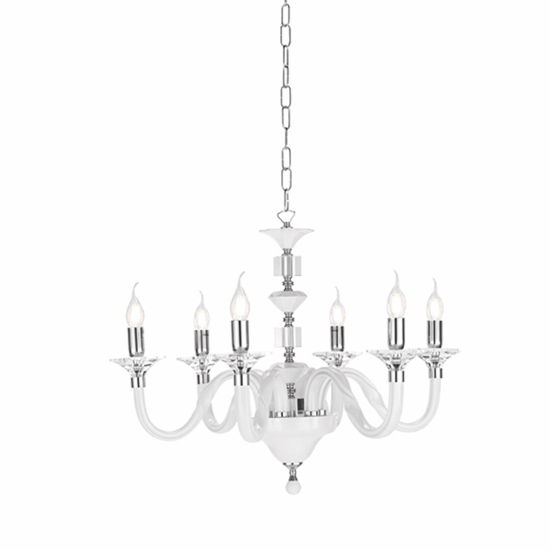 Lampadario per camera da letto classica lp gala ondaluce sei luci bianco