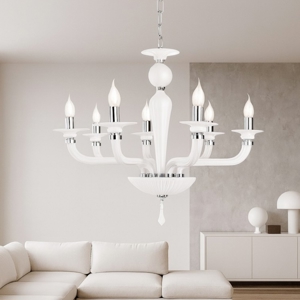 Ondaluce lp villa lampadario vetro bianco per salotto