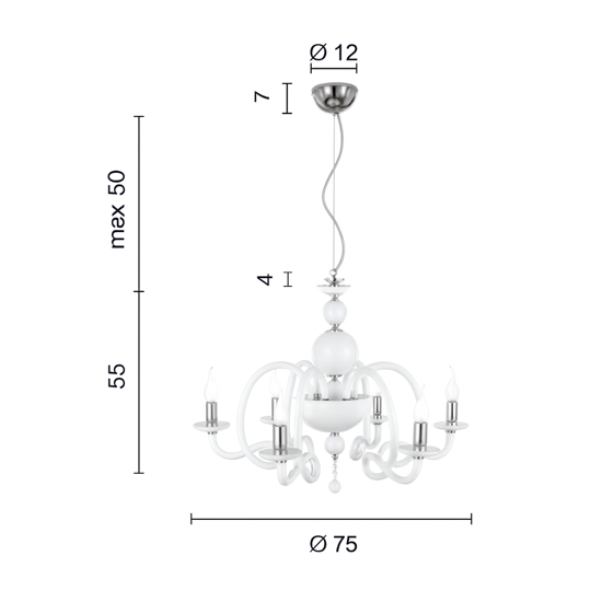 Lampadario classico vetro ambrato lp vivaldi ondaluce 6 luci