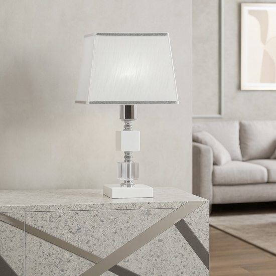Lampada da tavolo livia vetro e cristallo classica
