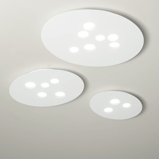Plafoniera design bianca gea luce luna