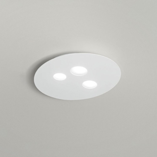 Plafoniera luna gea luce moderna bianca