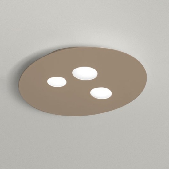 Plafoniera luna gea luce tortora moderna