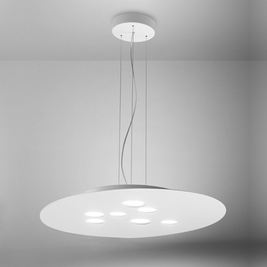 Gea luce luna lampadario moderno bianco luce sopra e sotto