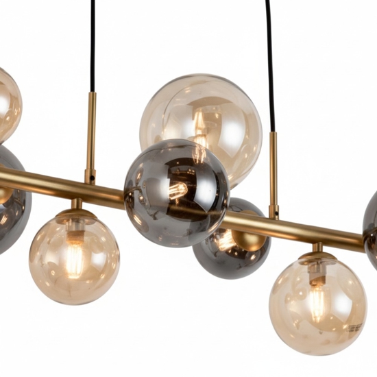 Lampadario moderno per soggiorno oro sfere di vetro
