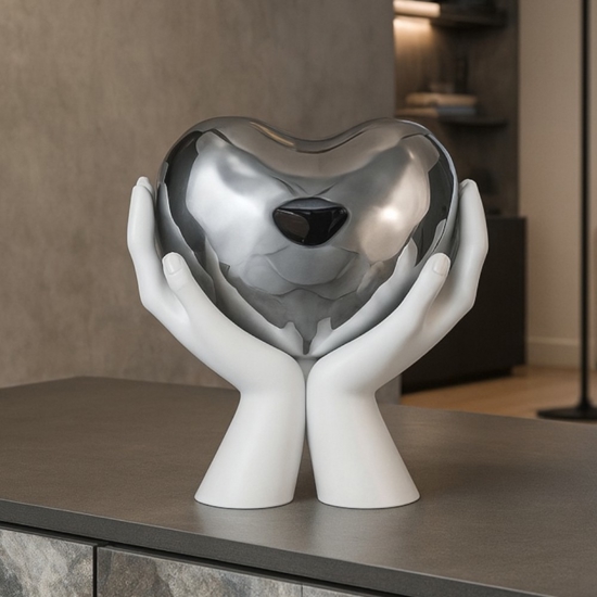 Scultura mani cuore argento 13h soprammobile bongelli preziosi