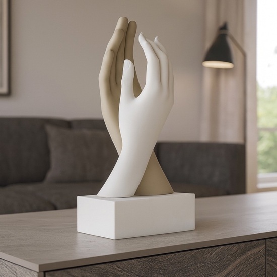 Bongelli preziosi scultura soprammobile mani bianco nocciola