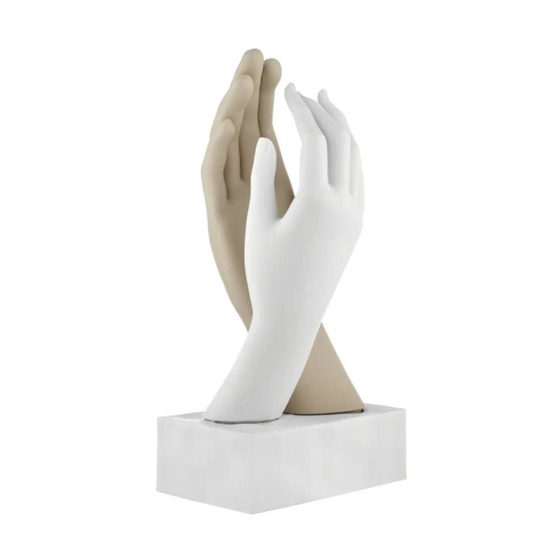 Bongelli preziosi scultura soprammobile mani bianco nocciola
