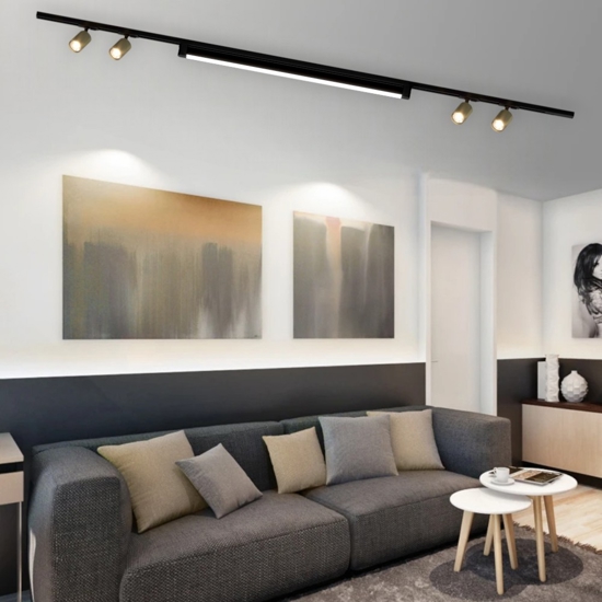 Sistema con spot binario 200cm oro nero modulo led 40w 4000k