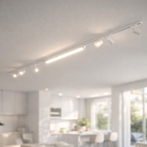 Binario bianco con spot orientabili monofase modulo led 40w 3000k