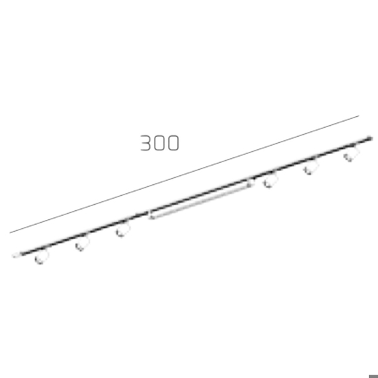 Illuminazione a  binario nero monofase led 40w 3000k con spot orientabili