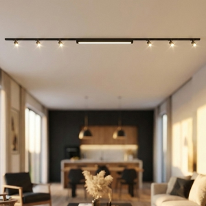 Sistema illuminazione a binario 300cm nero oro led 40w 3000k
