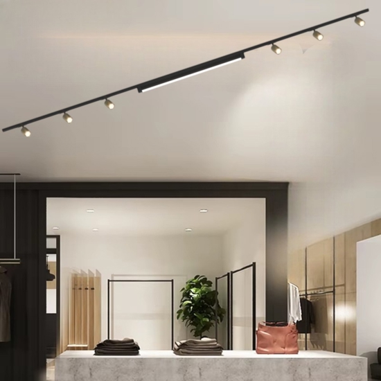 Sistema illuminazione a binario 300cm nero oro led 40w 3000k