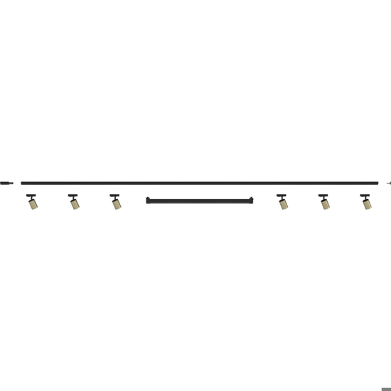 Sistema illuminazione a binario 300cm nero oro led 40w 3000k