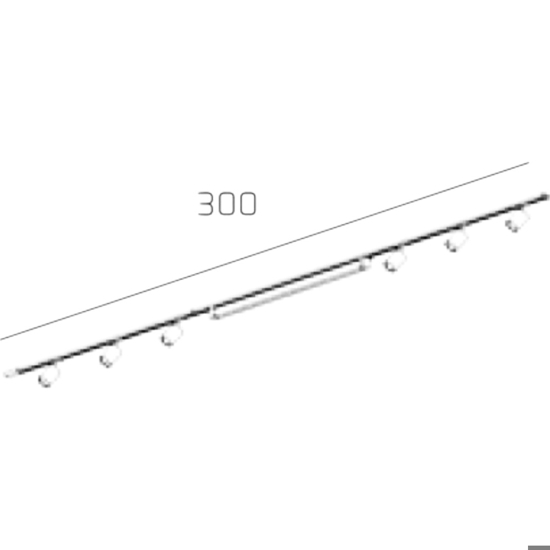 Sistema illuminazione a binario 300cm nero oro led 40w 3000k