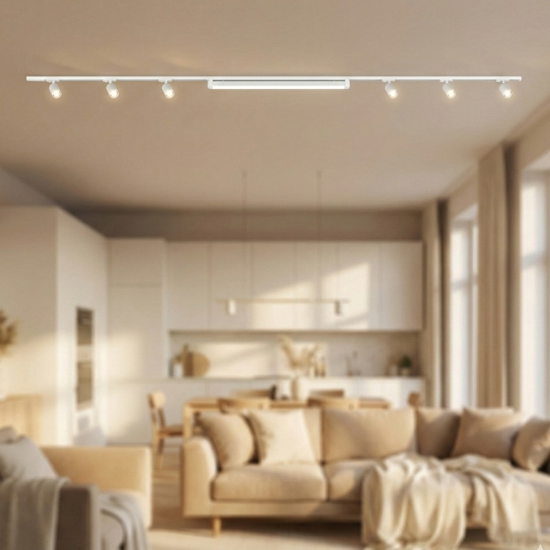 Sistema binario 300cm bianco monofase modulo led 40w 4000k con spot