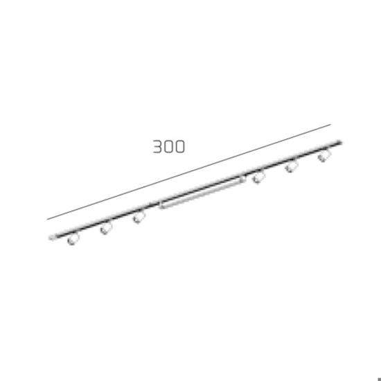 Sistema a binario 300cm con spot monofase modulo led 40w 4000k