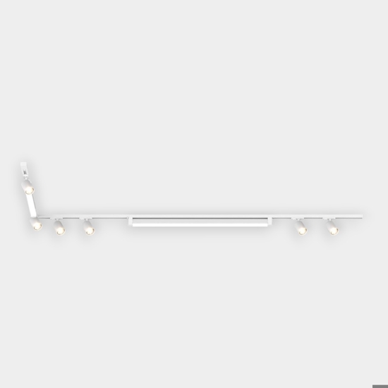 Binario angolare con spot orientabili monofase bianco modulo led 3000k