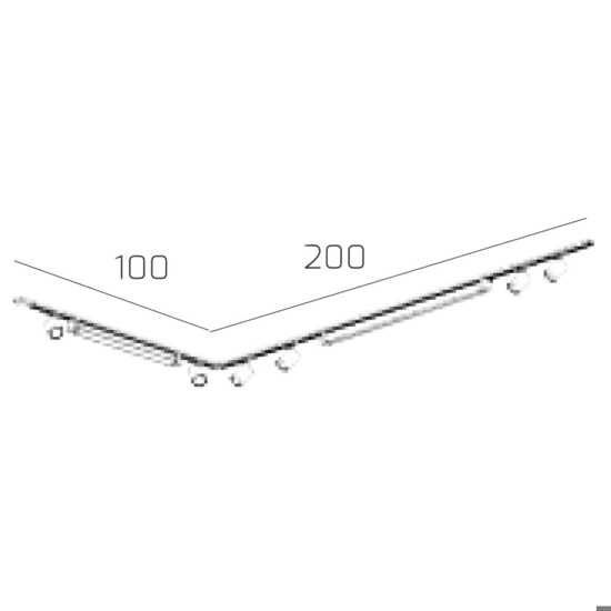 Sistema binario ad angolo 300cm nero led 3000k con spot orientabili