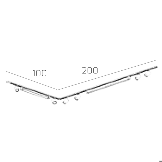 Sistema binario angolare 300cm nero oro led 3000k con spot monofase