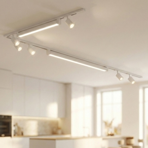 Sistema a binario ad angolo bianco modulo led 4000k con spot