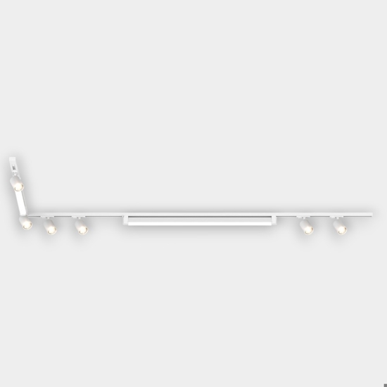 Sistema a binario ad angolo bianco modulo led 4000k con spot