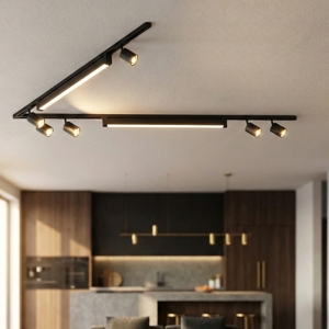 Sistema binario angolare nero monofase modulo led 4000k con spot