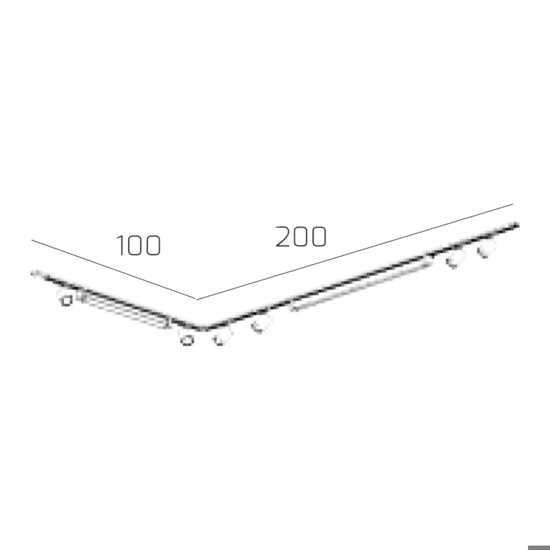 Sistema binario angolare nero monofase modulo led 4000k con spot