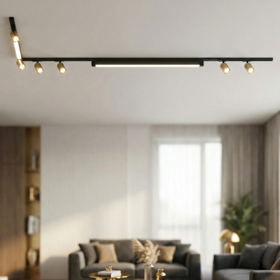 Sistema binario angolare monofase led 4000k spot nero oro
