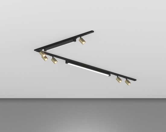Sistema binario angolare monofase led 4000k spot nero oro