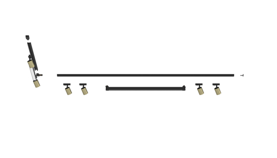 Sistema binario angolare monofase led 4000k spot nero oro