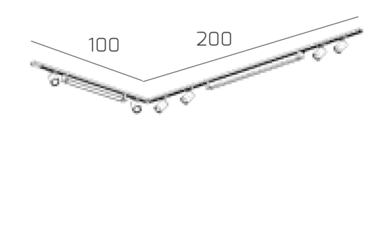 Sistema binario angolare monofase led 4000k spot nero oro