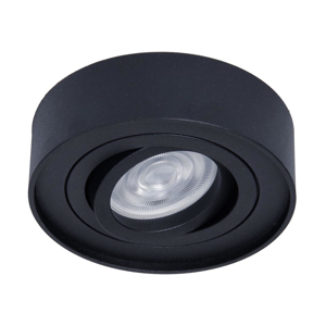 Faretto da incasso tondo nero a soffitto orientabile fp