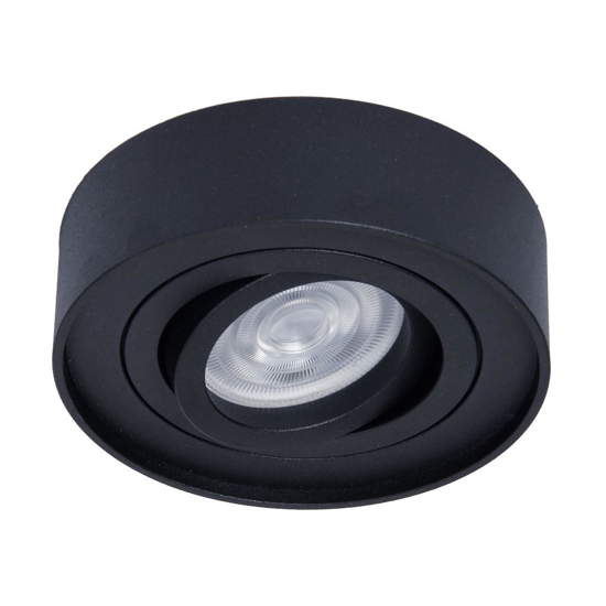 Faretto da incasso tondo nero a soffitto orientabile fp