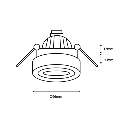 Faretto da incasso tondo nero a soffitto orientabile fp