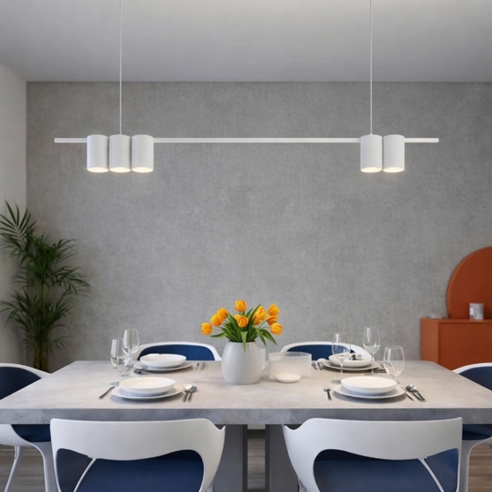 Lampadario orizzontale moderno bianco per soggiorno fp