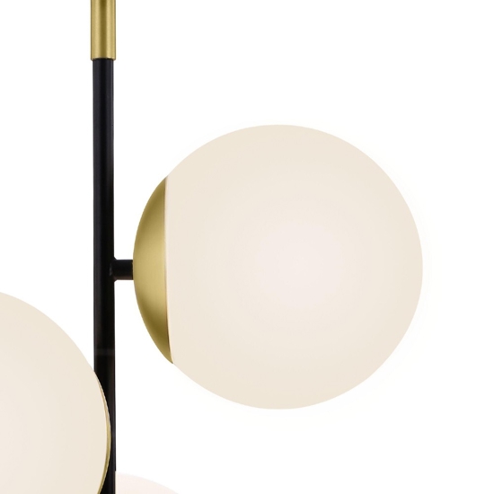 Lampada da terra nero oro sfere vetro bianco maytoni nostalgia