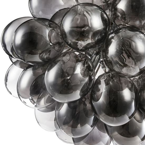Lampadario balbo per soggiorno moderno maytoni grappolo vetri fume trasparenti