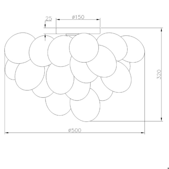 Maytoni balbo plafoniera camera da letto grappolo 8 luci vetri ambra trasparente