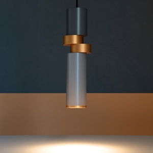 Lampada a sospensione palette per comodino camera da letto oro argento maytoni