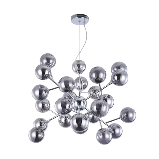 Lampadario moderno dallas per salotto sfere di vetro fume trasparenti maytoni