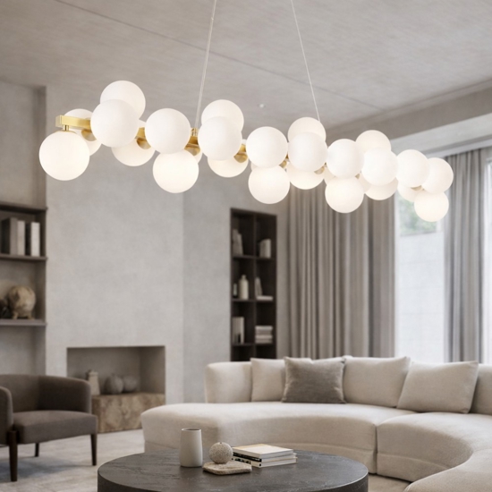 Maytoni lampadario oro moderno dallas per soggiorno sfere in vetro