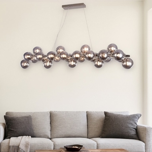 Maytoni lampadario per soggiorno moderno dallas sfere vetro fume