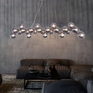 Maytoni lampadario per soggiorno moderno dallas sfere vetro fume