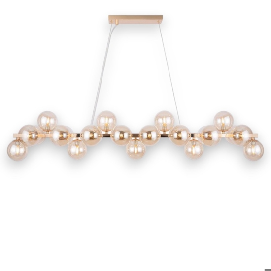 Maytoni lampadario dallas per soggiorno oro sfere di vetro ambra